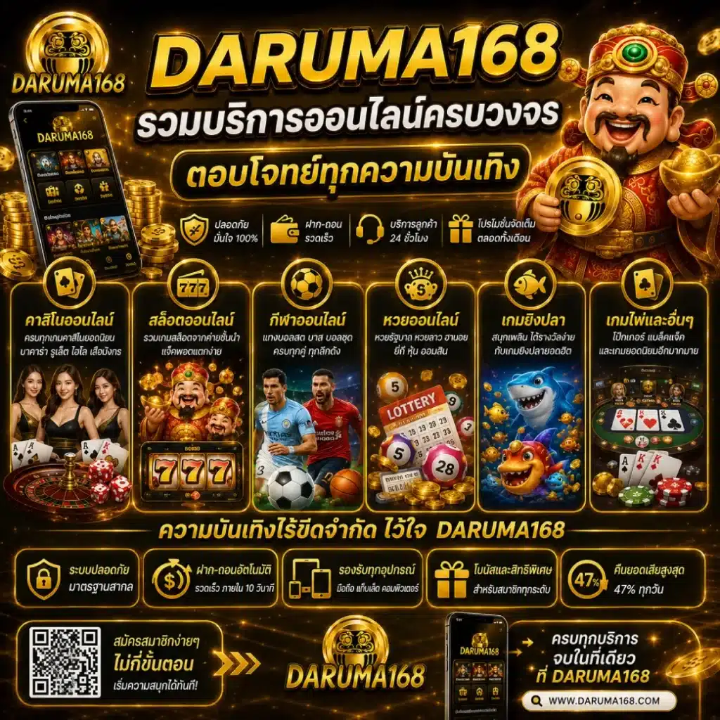 DARUMA168 รวมบริการออนไลน์ครบวงจร ตอบโจทย์ทุกความบันเทิง